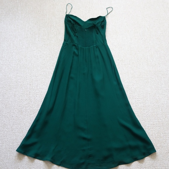 NEW Reformation Juliette Dress Emerald Green - Picture 7 of 16